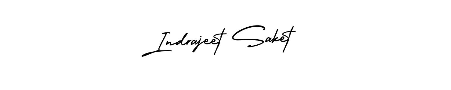 The best way (AmerikaSignatureDemo-Regular) to make a short signature is to pick only two or three words in your name. The name Indrajeet Saket include a total of six letters. For converting this name. Indrajeet Saket signature style 3 images and pictures png
