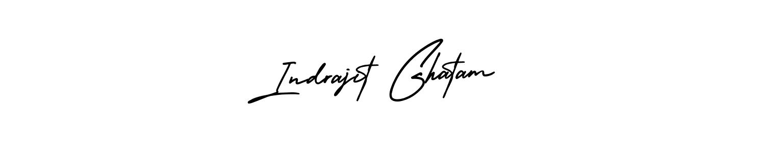 You should practise on your own different ways (AmerikaSignatureDemo-Regular) to write your name (Indrajit Ghatam) in signature. don't let someone else do it for you. Indrajit Ghatam signature style 3 images and pictures png