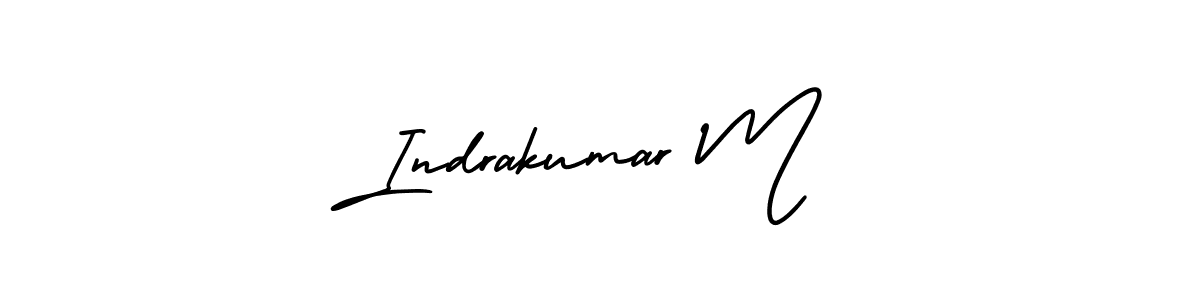 Indrakumar M stylish signature style. Best Handwritten Sign (AmerikaSignatureDemo-Regular) for my name. Handwritten Signature Collection Ideas for my name Indrakumar M. Indrakumar M signature style 3 images and pictures png