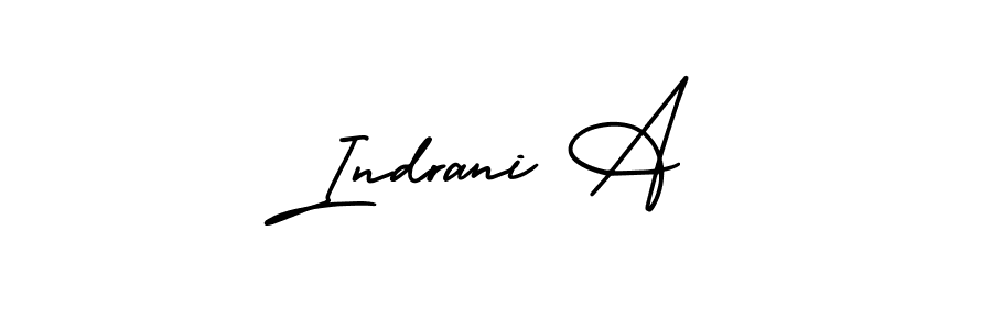 Design your own signature with our free online signature maker. With this signature software, you can create a handwritten (AmerikaSignatureDemo-Regular) signature for name Indrani A. Indrani A signature style 3 images and pictures png