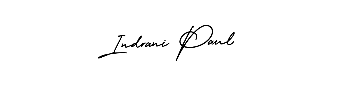 You should practise on your own different ways (AmerikaSignatureDemo-Regular) to write your name (Indrani Paul) in signature. don't let someone else do it for you. Indrani Paul signature style 3 images and pictures png