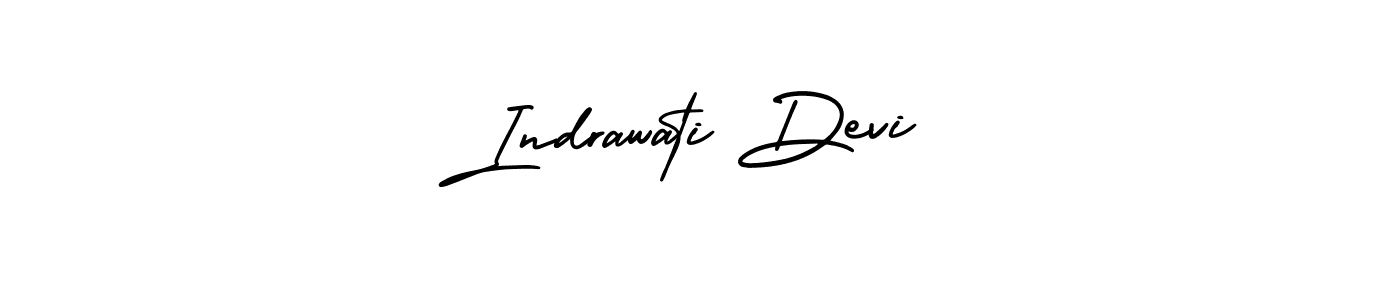 The best way (AmerikaSignatureDemo-Regular) to make a short signature is to pick only two or three words in your name. The name Indrawati Devi include a total of six letters. For converting this name. Indrawati Devi signature style 3 images and pictures png