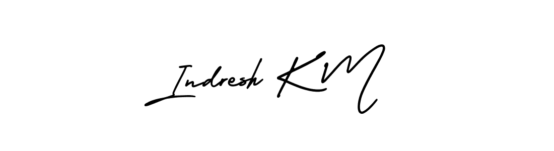 The best way (AmerikaSignatureDemo-Regular) to make a short signature is to pick only two or three words in your name. The name Indresh K M include a total of six letters. For converting this name. Indresh K M signature style 3 images and pictures png
