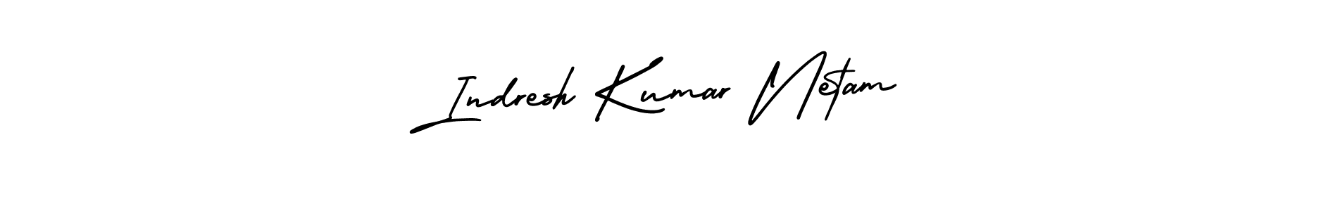 The best way (AmerikaSignatureDemo-Regular) to make a short signature is to pick only two or three words in your name. The name Indresh Kumar Netam include a total of six letters. For converting this name. Indresh Kumar Netam signature style 3 images and pictures png