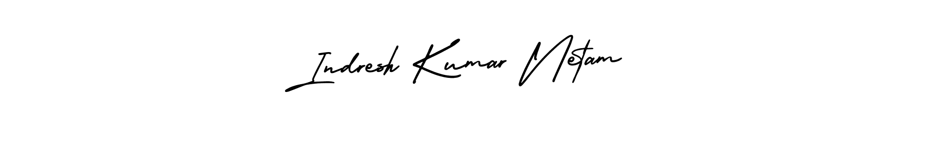 The best way (AmerikaSignatureDemo-Regular) to make a short signature is to pick only two or three words in your name. The name Indresh Kumar Netam include a total of six letters. For converting this name. Indresh Kumar Netam signature style 3 images and pictures png