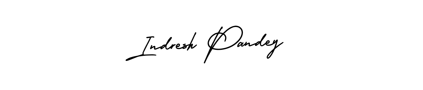 The best way (AmerikaSignatureDemo-Regular) to make a short signature is to pick only two or three words in your name. The name Indresh Pandey include a total of six letters. For converting this name. Indresh Pandey signature style 3 images and pictures png