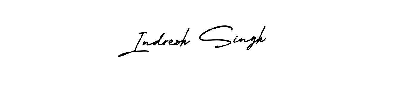 The best way (AmerikaSignatureDemo-Regular) to make a short signature is to pick only two or three words in your name. The name Indresh Singh include a total of six letters. For converting this name. Indresh Singh signature style 3 images and pictures png