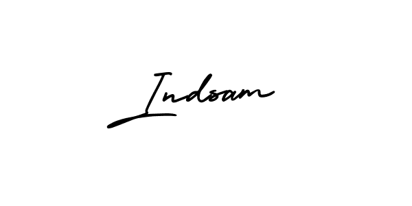 How to make Indsam name signature. Use AmerikaSignatureDemo-Regular style for creating short signs online. This is the latest handwritten sign. Indsam signature style 3 images and pictures png