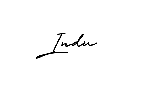 Make a beautiful signature design for name Indu . With this signature (AmerikaSignatureDemo-Regular) style, you can create a handwritten signature for free. Indu  signature style 3 images and pictures png