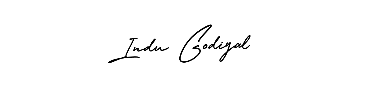 The best way (AmerikaSignatureDemo-Regular) to make a short signature is to pick only two or three words in your name. The name Indu Godiyal include a total of six letters. For converting this name. Indu Godiyal signature style 3 images and pictures png