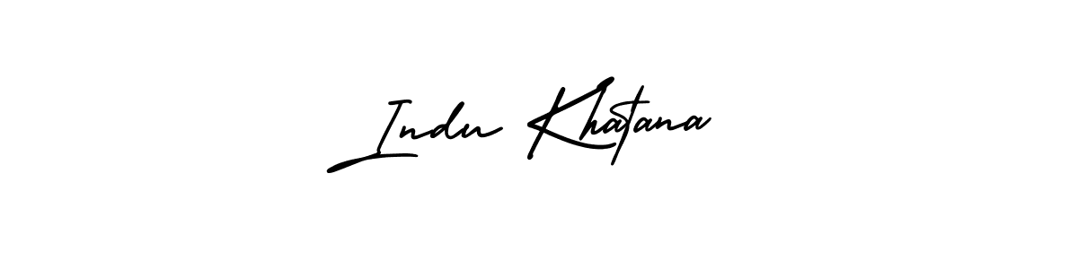 Design your own signature with our free online signature maker. With this signature software, you can create a handwritten (AmerikaSignatureDemo-Regular) signature for name Indu Khatana. Indu Khatana signature style 3 images and pictures png