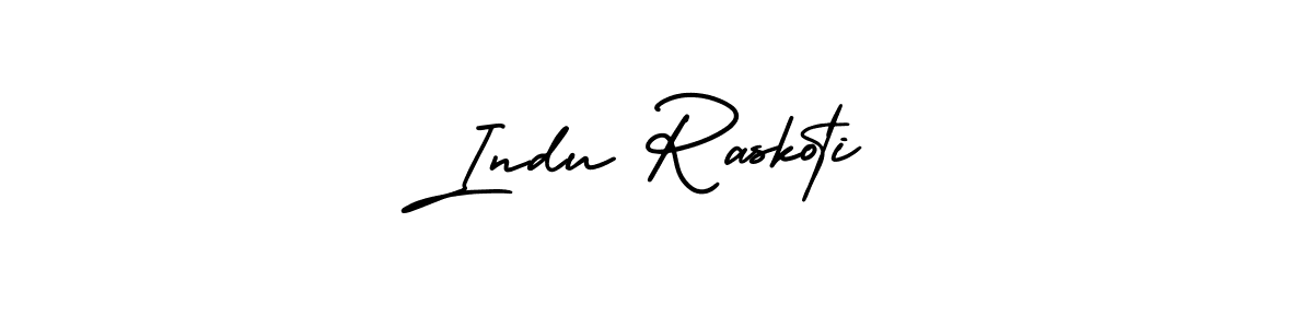 How to make Indu Raskoti name signature. Use AmerikaSignatureDemo-Regular style for creating short signs online. This is the latest handwritten sign. Indu Raskoti signature style 3 images and pictures png