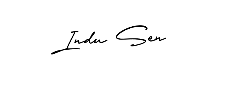 The best way (AmerikaSignatureDemo-Regular) to make a short signature is to pick only two or three words in your name. The name Indu Sen include a total of six letters. For converting this name. Indu Sen signature style 3 images and pictures png