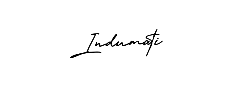 The best way (AmerikaSignatureDemo-Regular) to make a short signature is to pick only two or three words in your name. The name Indumati include a total of six letters. For converting this name. Indumati signature style 3 images and pictures png