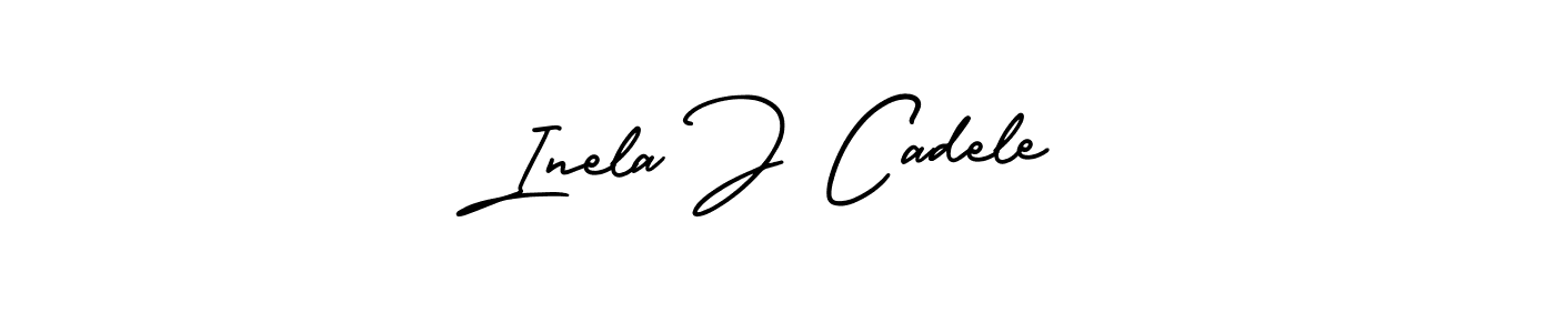 How to make Inela J Cadele name signature. Use AmerikaSignatureDemo-Regular style for creating short signs online. This is the latest handwritten sign. Inela J Cadele signature style 3 images and pictures png