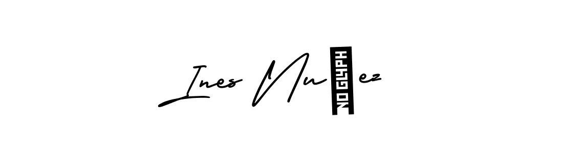 Create a beautiful signature design for name Ines Nuñez. With this signature (AmerikaSignatureDemo-Regular) fonts, you can make a handwritten signature for free. Ines Nuñez signature style 3 images and pictures png