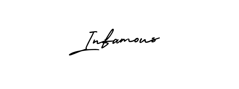 How to Draw Infamous signature style? AmerikaSignatureDemo-Regular is a latest design signature styles for name Infamous. Infamous signature style 3 images and pictures png