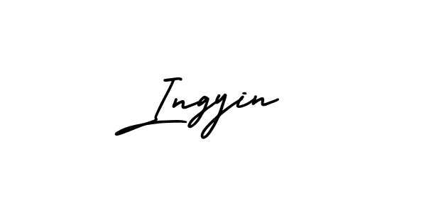 How to make Ingyin name signature. Use AmerikaSignatureDemo-Regular style for creating short signs online. This is the latest handwritten sign. Ingyin signature style 3 images and pictures png