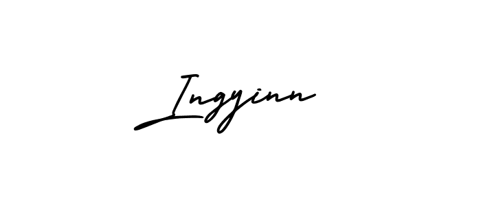 The best way (AmerikaSignatureDemo-Regular) to make a short signature is to pick only two or three words in your name. The name Ingyinn include a total of six letters. For converting this name. Ingyinn signature style 3 images and pictures png