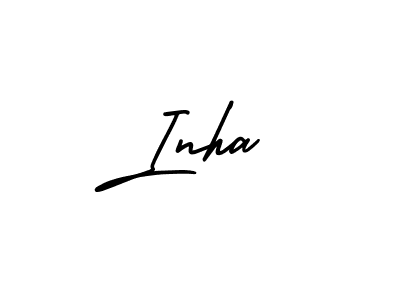 Design your own signature with our free online signature maker. With this signature software, you can create a handwritten (AmerikaSignatureDemo-Regular) signature for name Inha. Inha signature style 3 images and pictures png