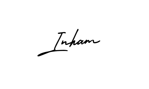 Similarly AmerikaSignatureDemo-Regular is the best handwritten signature design. Signature creator online .You can use it as an online autograph creator for name Inham. Inham signature style 3 images and pictures png