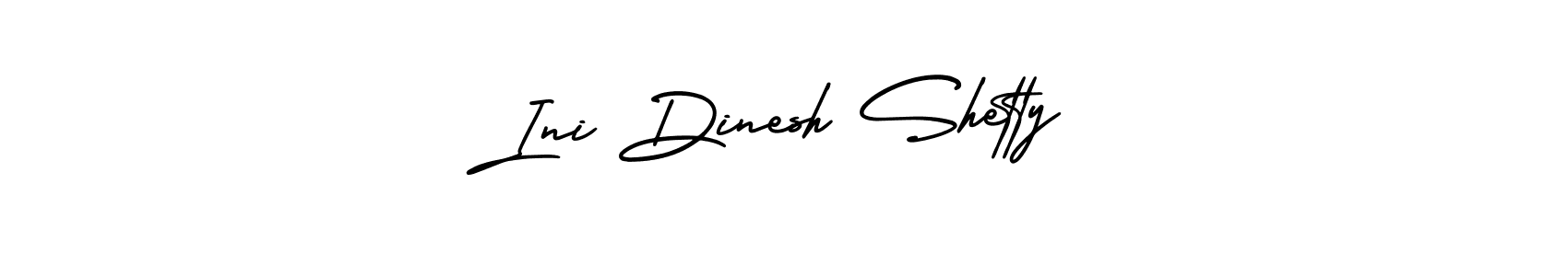 This is the best signature style for the Ini Dinesh Shetty name. Also you like these signature font (AmerikaSignatureDemo-Regular). Mix name signature. Ini Dinesh Shetty signature style 3 images and pictures png
