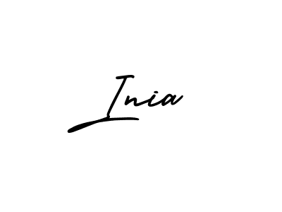 Use a signature maker to create a handwritten signature online. With this signature software, you can design (AmerikaSignatureDemo-Regular) your own signature for name Inia. Inia signature style 3 images and pictures png
