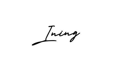 How to make Ining signature? AmerikaSignatureDemo-Regular is a professional autograph style. Create handwritten signature for Ining name. Ining signature style 3 images and pictures png