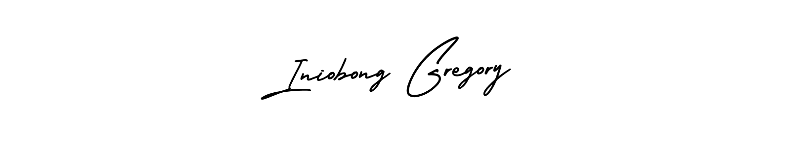 How to make Iniobong Gregory name signature. Use AmerikaSignatureDemo-Regular style for creating short signs online. This is the latest handwritten sign. Iniobong Gregory signature style 3 images and pictures png