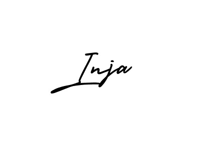 Make a beautiful signature design for name Inja. With this signature (AmerikaSignatureDemo-Regular) style, you can create a handwritten signature for free. Inja signature style 3 images and pictures png