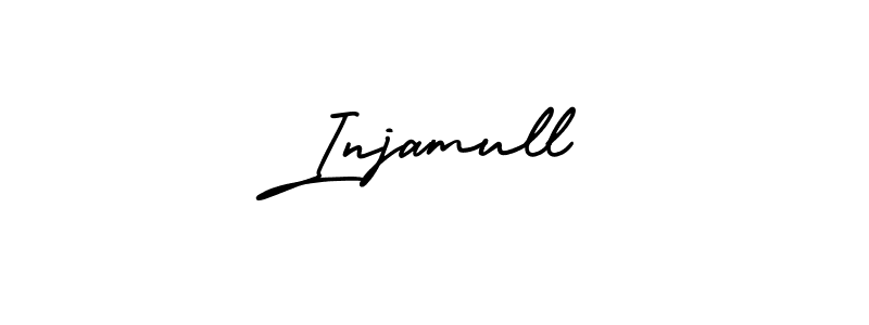 You should practise on your own different ways (AmerikaSignatureDemo-Regular) to write your name (Injamull) in signature. don't let someone else do it for you. Injamull signature style 3 images and pictures png