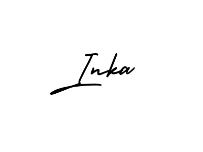 How to make Inka name signature. Use AmerikaSignatureDemo-Regular style for creating short signs online. This is the latest handwritten sign. Inka signature style 3 images and pictures png