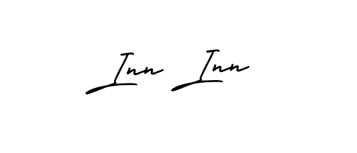 You should practise on your own different ways (AmerikaSignatureDemo-Regular) to write your name (Inn Inn) in signature. don't let someone else do it for you. Inn Inn signature style 3 images and pictures png