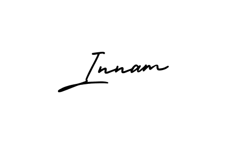 Innam stylish signature style. Best Handwritten Sign (AmerikaSignatureDemo-Regular) for my name. Handwritten Signature Collection Ideas for my name Innam. Innam signature style 3 images and pictures png