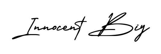 The AmerikaSignatureDemo-Regular font transforms the name Innocent Biy into an executive sign with sharp precision and distinguished character. Innocent Biy signature style 3 images and pictures png