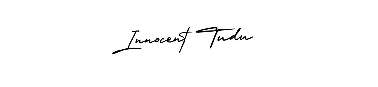 It looks lik you need a new signature style for name Innocent Tudu. Design unique handwritten (AmerikaSignatureDemo-Regular) signature with our free signature maker in just a few clicks. Innocent Tudu signature style 3 images and pictures png