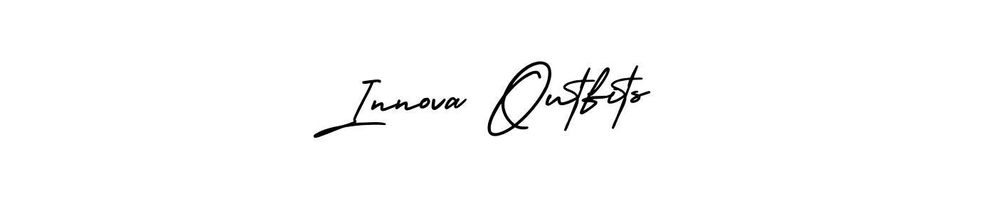 You should practise on your own different ways (AmerikaSignatureDemo-Regular) to write your name (Innova Outfits) in signature. don't let someone else do it for you. Innova Outfits signature style 3 images and pictures png