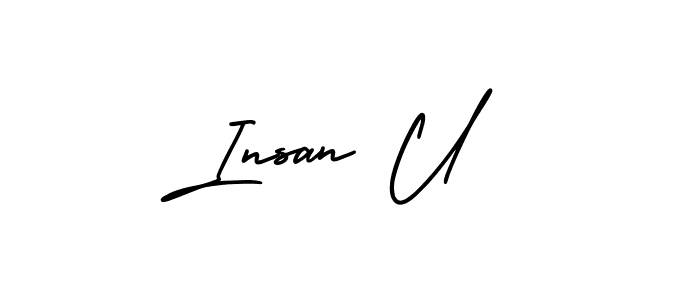 It looks lik you need a new signature style for name Insan U. Design unique handwritten (AmerikaSignatureDemo-Regular) signature with our free signature maker in just a few clicks. Insan U signature style 3 images and pictures png