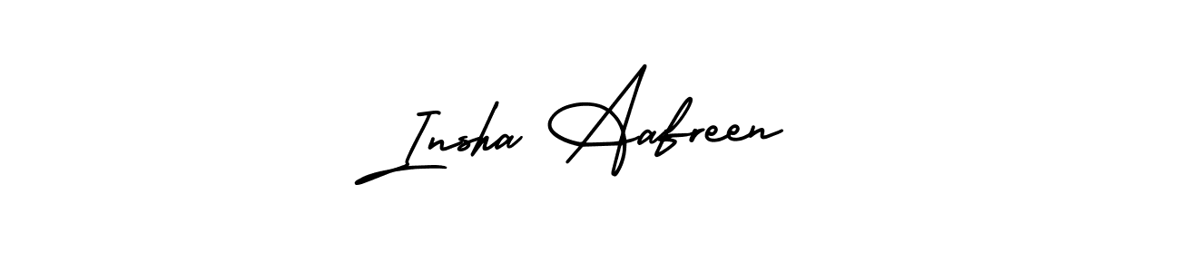 The best way (AmerikaSignatureDemo-Regular) to make a short signature is to pick only two or three words in your name. The name Insha Aafreen include a total of six letters. For converting this name. Insha Aafreen signature style 3 images and pictures png