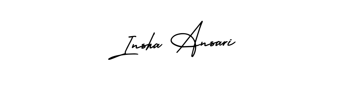 How to make Insha Ansari signature? AmerikaSignatureDemo-Regular is a professional autograph style. Create handwritten signature for Insha Ansari name. Insha Ansari signature style 3 images and pictures png