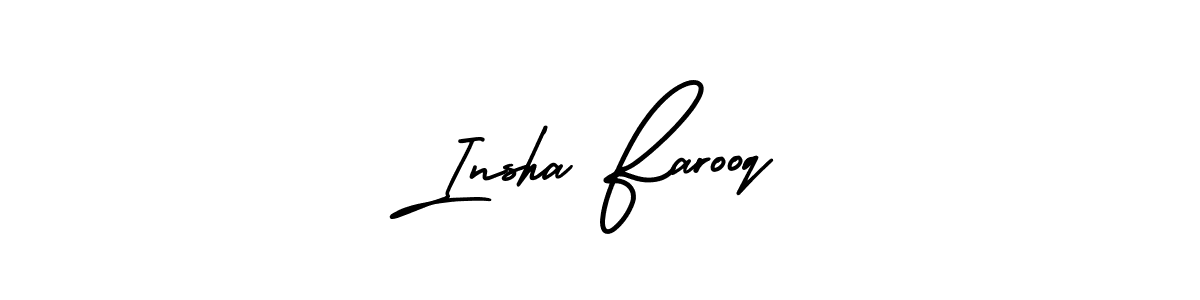 Insha Farooq stylish signature style. Best Handwritten Sign (AmerikaSignatureDemo-Regular) for my name. Handwritten Signature Collection Ideas for my name Insha Farooq. Insha Farooq signature style 3 images and pictures png