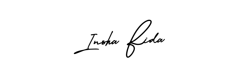 Insha Fida stylish signature style. Best Handwritten Sign (AmerikaSignatureDemo-Regular) for my name. Handwritten Signature Collection Ideas for my name Insha Fida. Insha Fida signature style 3 images and pictures png