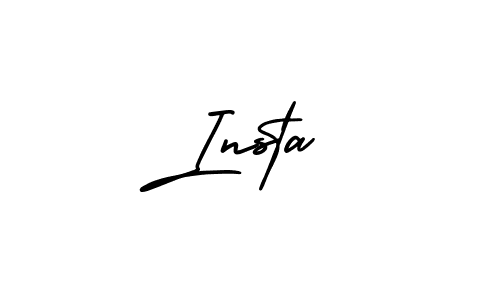 Design your own signature with our free online signature maker. With this signature software, you can create a handwritten (AmerikaSignatureDemo-Regular) signature for name Insta. Insta signature style 3 images and pictures png