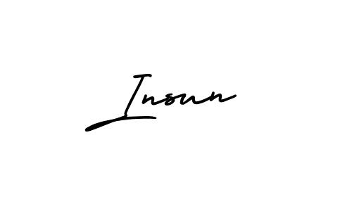 How to make Insun name signature. Use AmerikaSignatureDemo-Regular style for creating short signs online. This is the latest handwritten sign. Insun signature style 3 images and pictures png