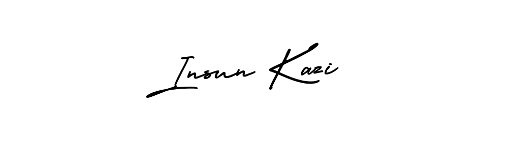 if you are searching for the best signature style for your name Insun Kazi. so please give up your signature search. here we have designed multiple signature styles  using AmerikaSignatureDemo-Regular. Insun Kazi signature style 3 images and pictures png