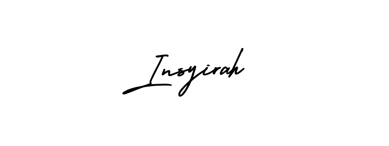 Insyirah stylish signature style. Best Handwritten Sign (AmerikaSignatureDemo-Regular) for my name. Handwritten Signature Collection Ideas for my name Insyirah. Insyirah signature style 3 images and pictures png