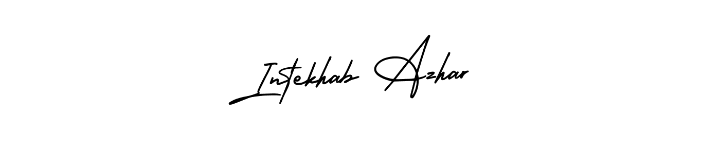 if you are searching for the best signature style for your name Intekhab Azhar. so please give up your signature search. here we have designed multiple signature styles  using AmerikaSignatureDemo-Regular. Intekhab Azhar signature style 3 images and pictures png