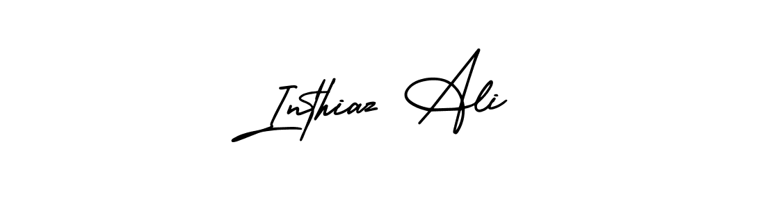 This is the best signature style for the Inthiaz Ali name. Also you like these signature font (AmerikaSignatureDemo-Regular). Mix name signature. Inthiaz Ali signature style 3 images and pictures png