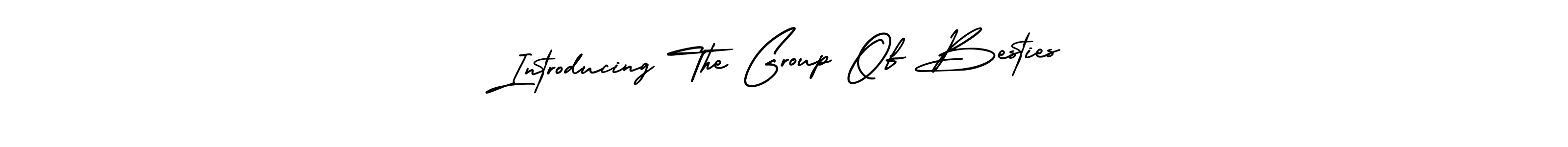 Create a beautiful signature design for name Introducing The Group Of Besties. With this signature (AmerikaSignatureDemo-Regular) fonts, you can make a handwritten signature for free. Introducing The Group Of Besties signature style 3 images and pictures png