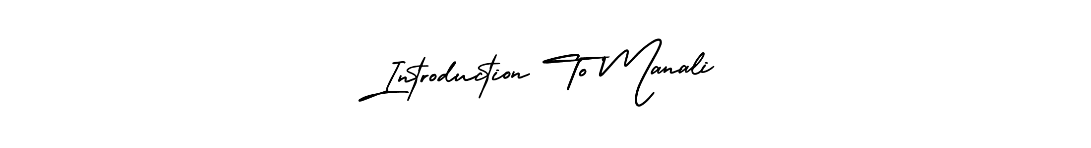Design your own signature with our free online signature maker. With this signature software, you can create a handwritten (AmerikaSignatureDemo-Regular) signature for name Introduction To Manali. Introduction To Manali signature style 3 images and pictures png